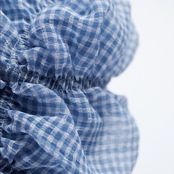 ZARA GINGHAM ORGANZA BAG - Picture 6 of 7